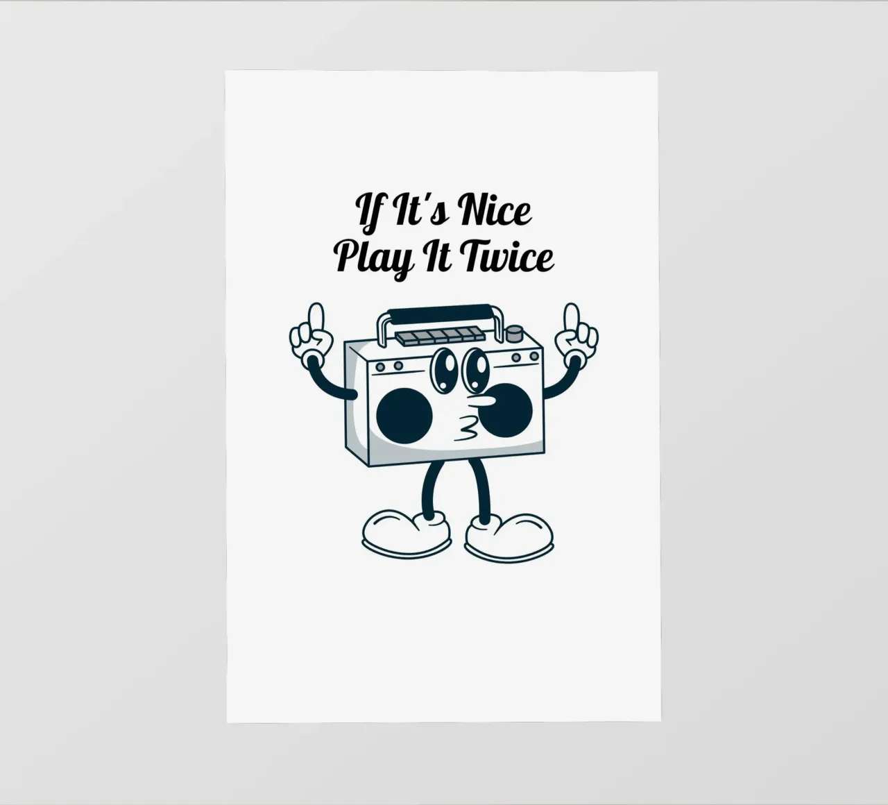 "If It's Nice Play It Twice" Retro Boombox Kunst PVC Plane von homdeco
