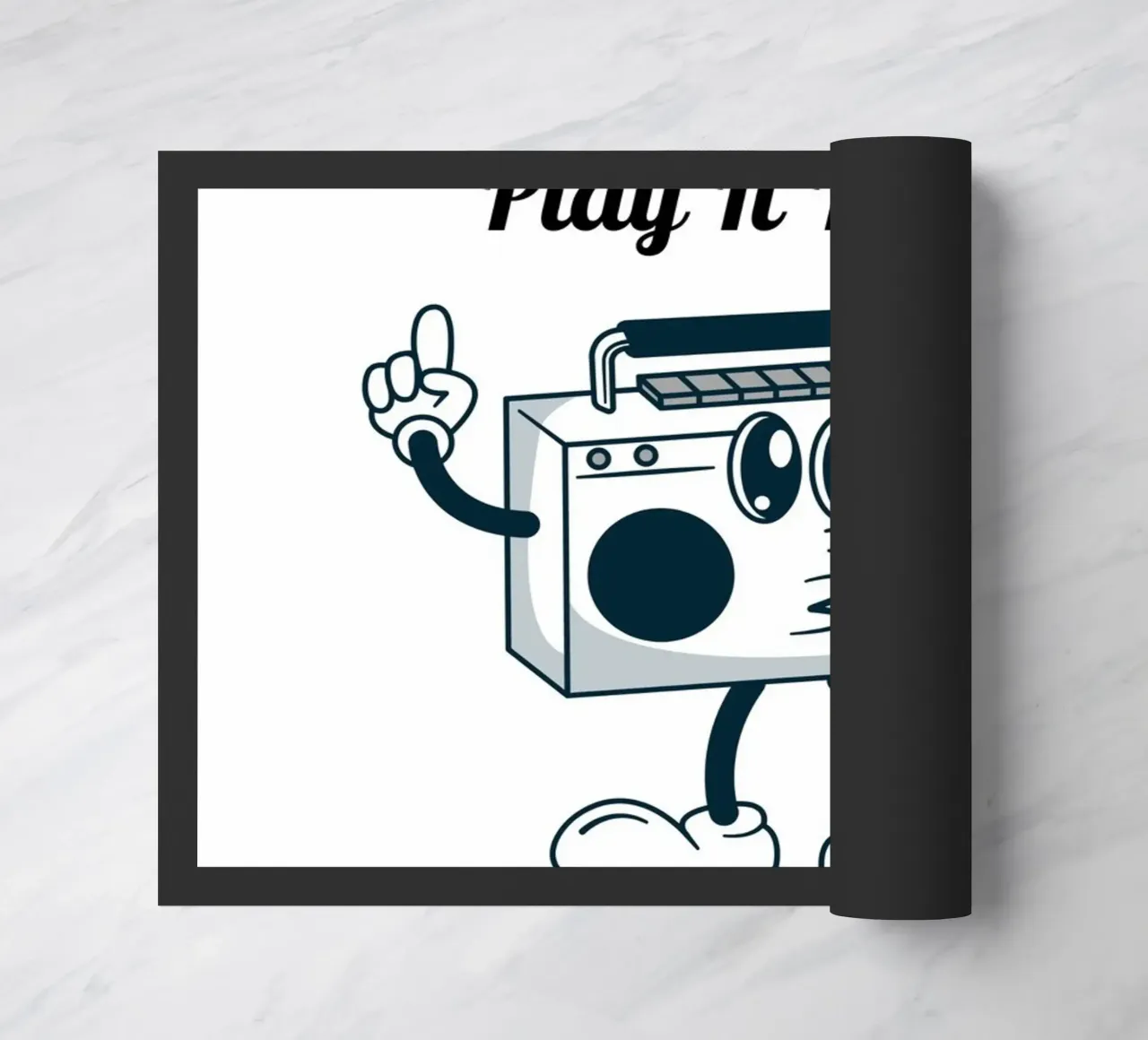 "If It's Nice Play It Twice" Retro Boombox Kunst Fußmatte von homdeco