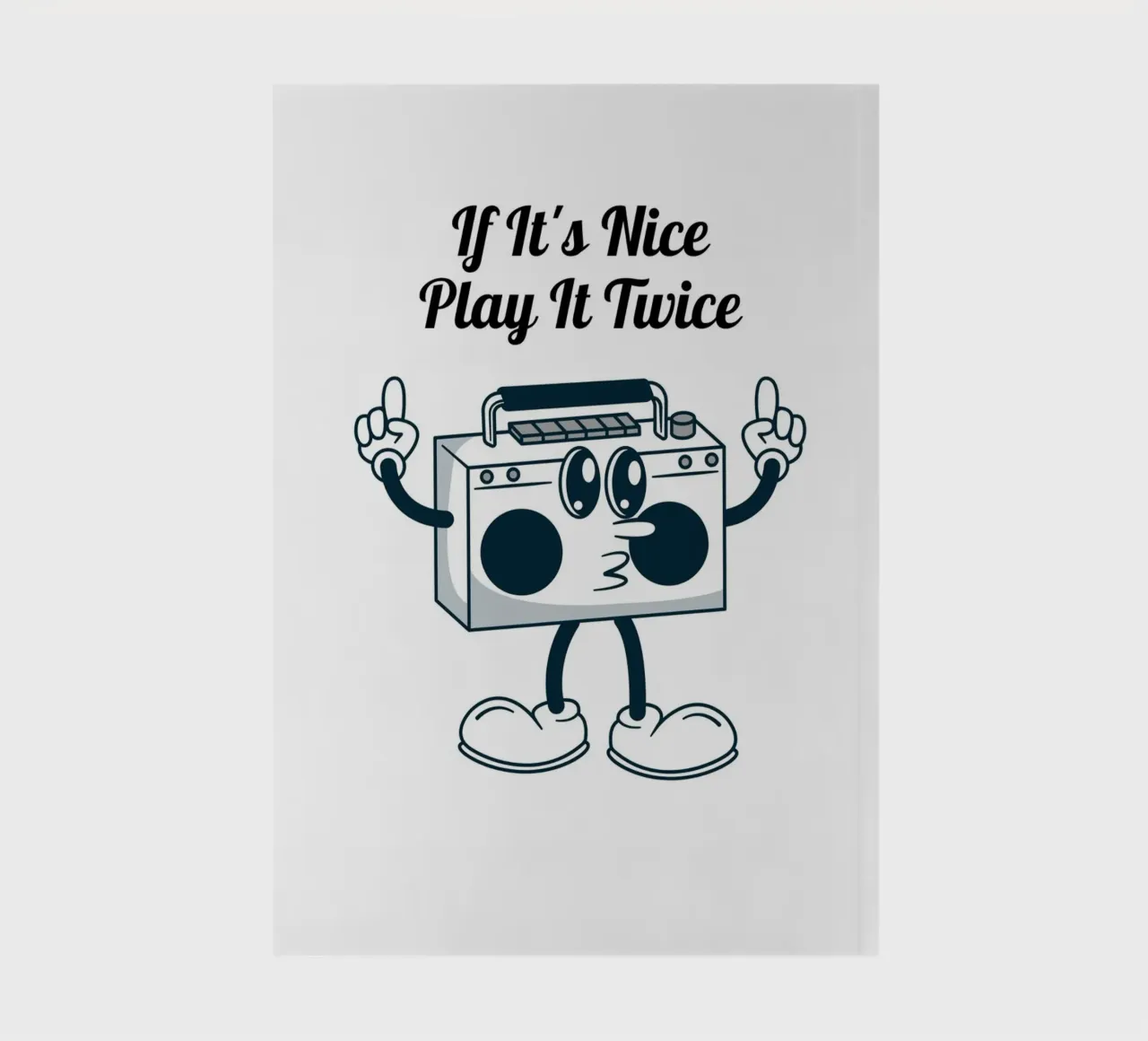 "If It's Nice Play It Twice" Retro Boombox Art notebook by homdeco