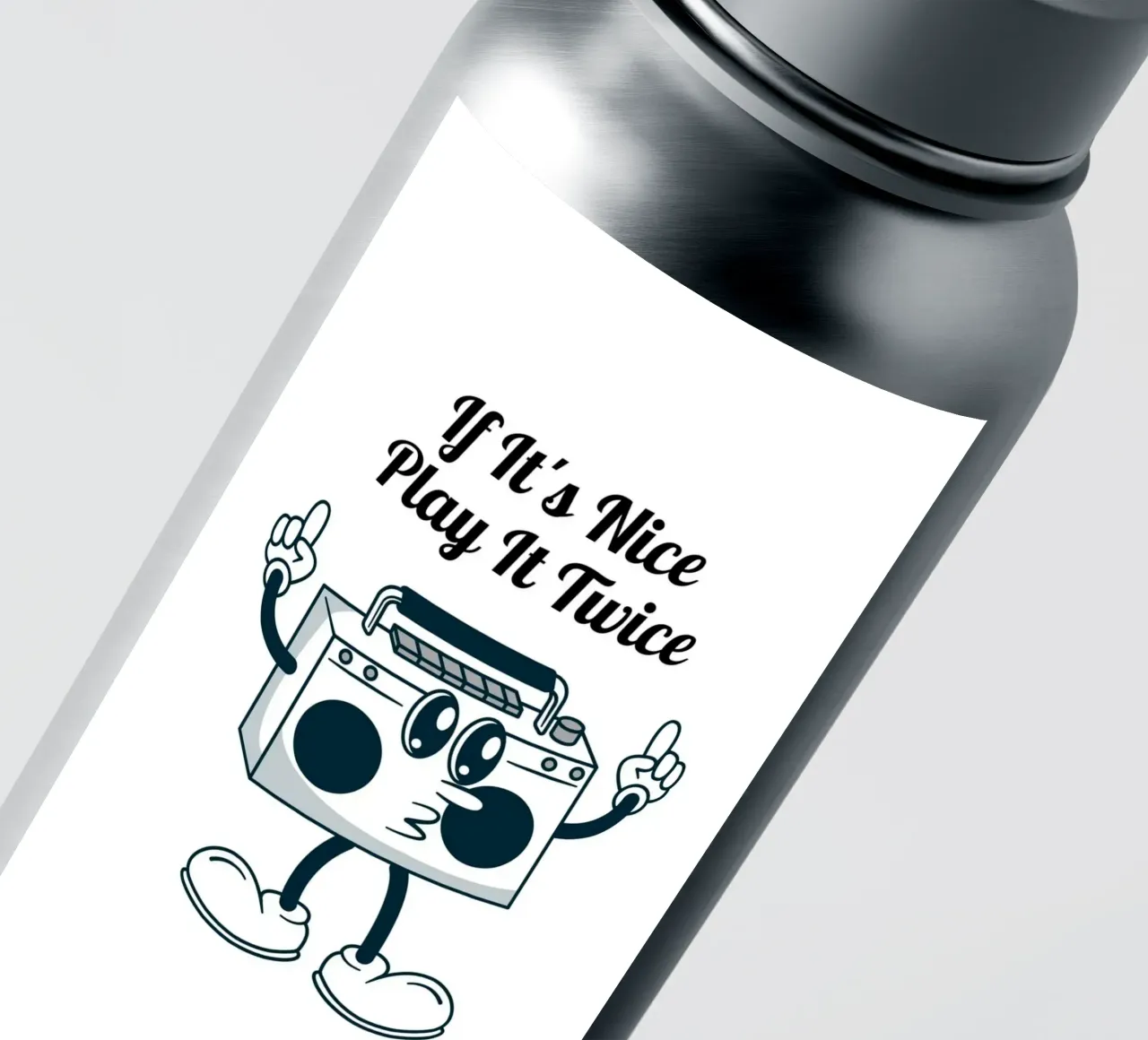 "If It's Nice Play It Twice" Retro Boombox Kunst Sticker von homdeco