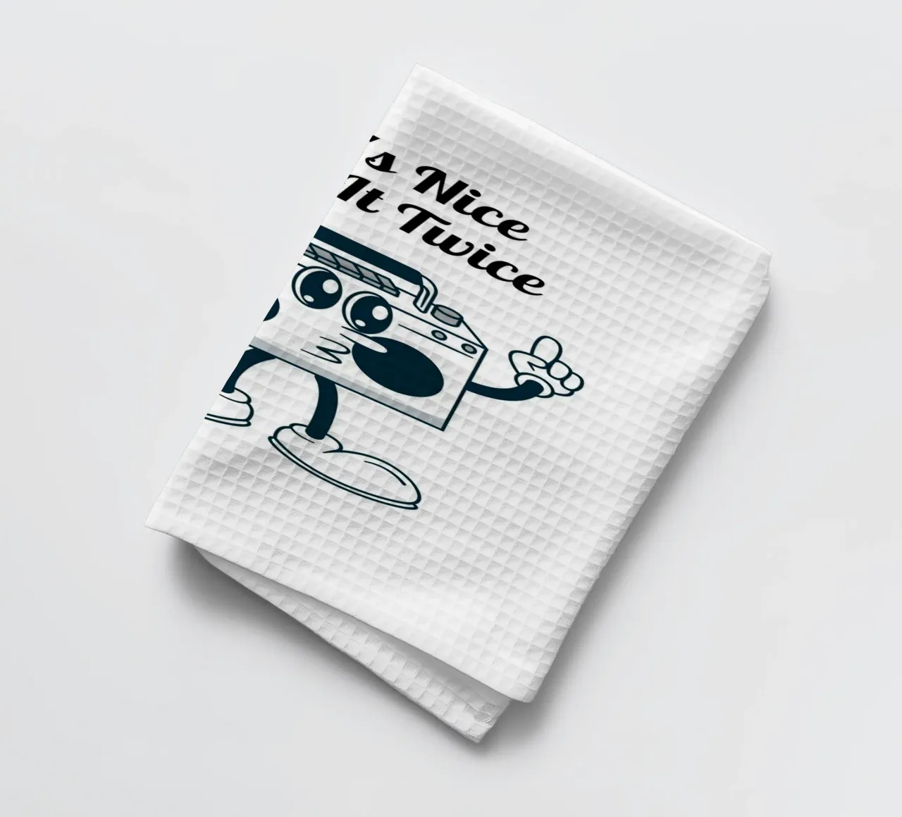 Art de la boîte à musique rétro "If It's Nice Play It Twice" (Si c'est agréable, jouez-le deux fois) torchon de homdeco