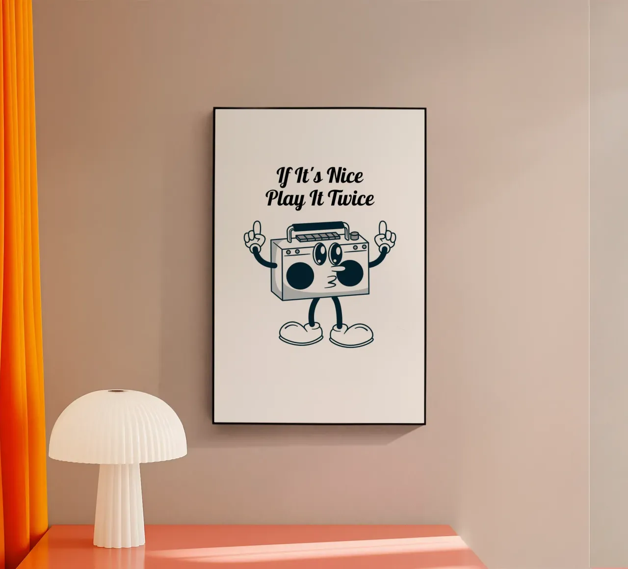 "If It's Nice Play It Twice" Retro Boombox Kunst Acryl-Glas von homdeco