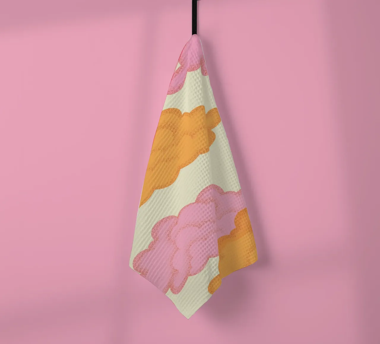 Dromerige Pastelkleuren Wolken - Roze & Oranje Hemelkunst theedoek van homdeco