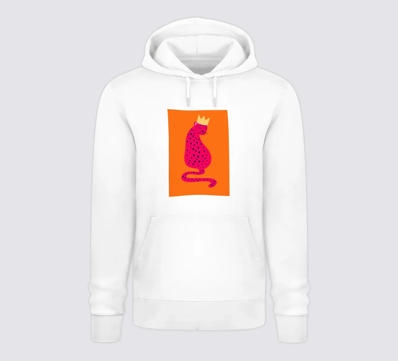 Ghepardo rosa regale con corona - Pop Art Wildness felpa con cappuccio da homdeco