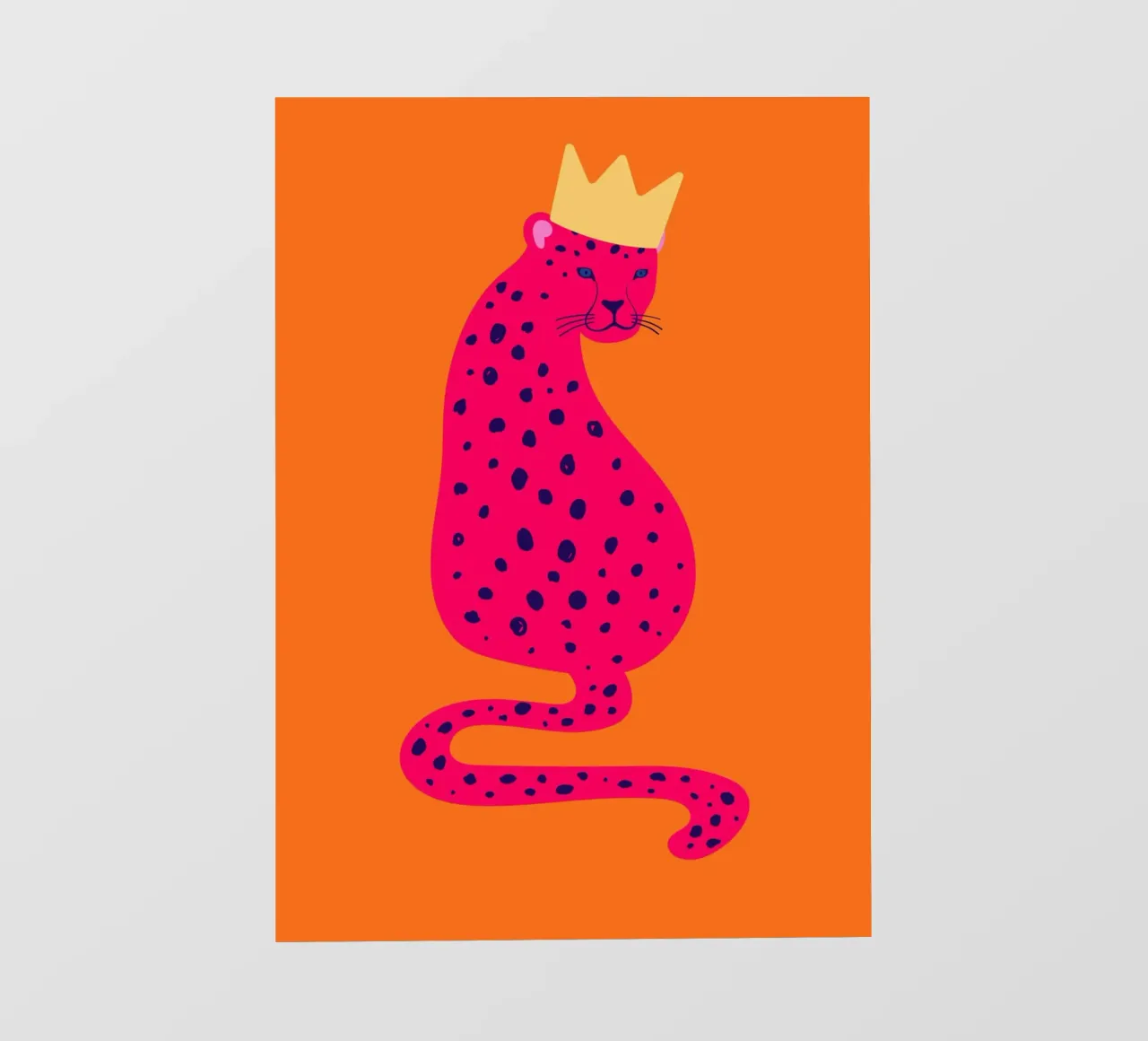 Ghepardo rosa regale con corona - Pop Art Wildness telo in pvc da homdeco