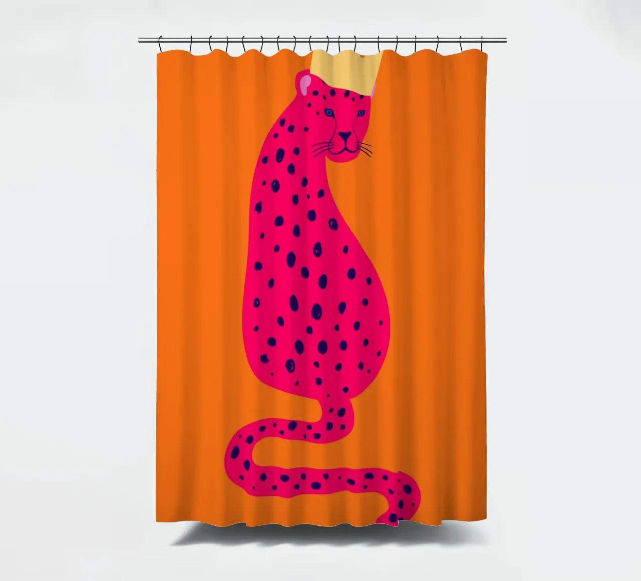 Ghepardo rosa regale con corona - Pop Art Wildness tenda da doccia da homdeco