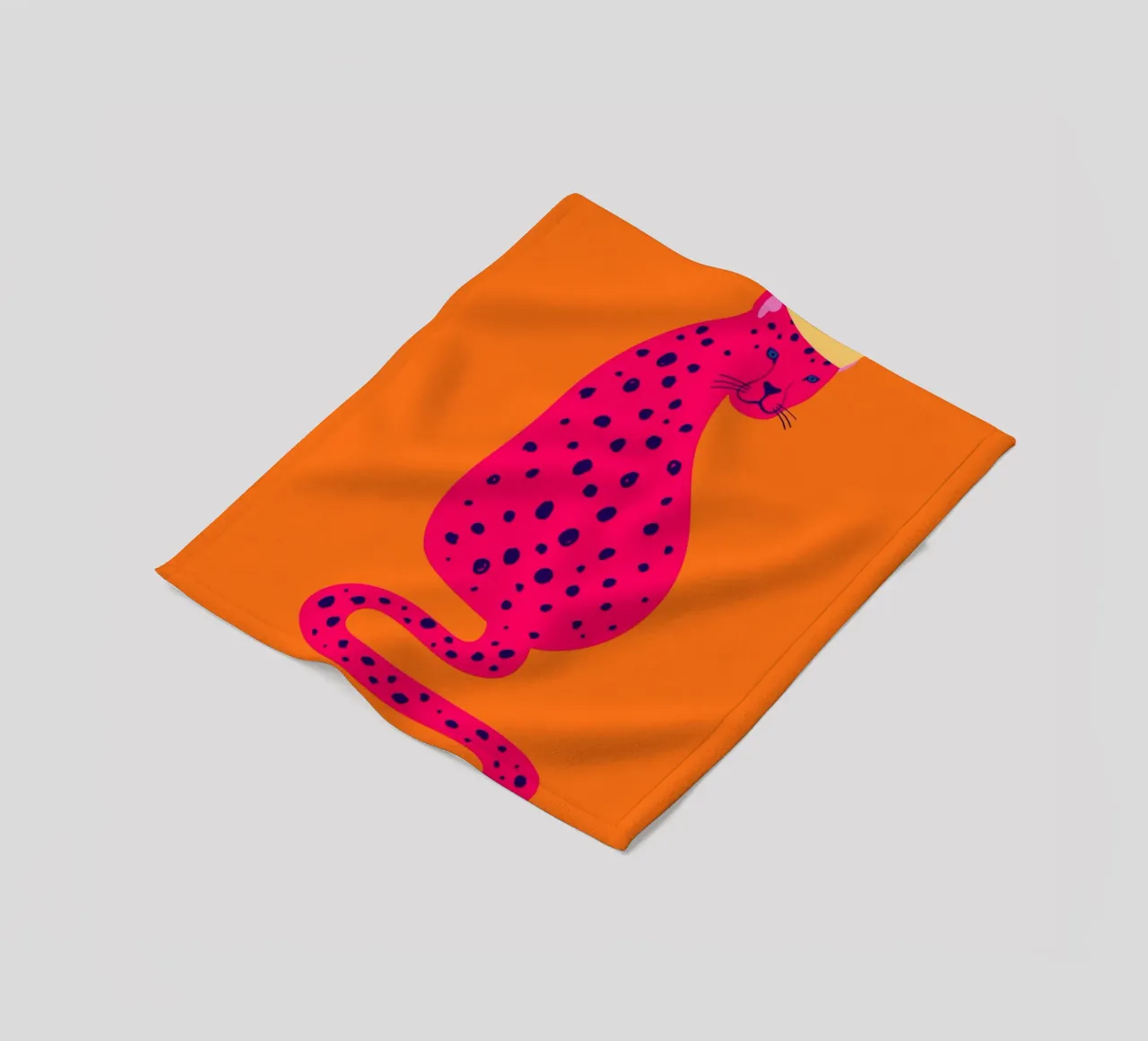 Ghepardo rosa regale con corona - Pop Art Wildness coperta in pile da homdeco