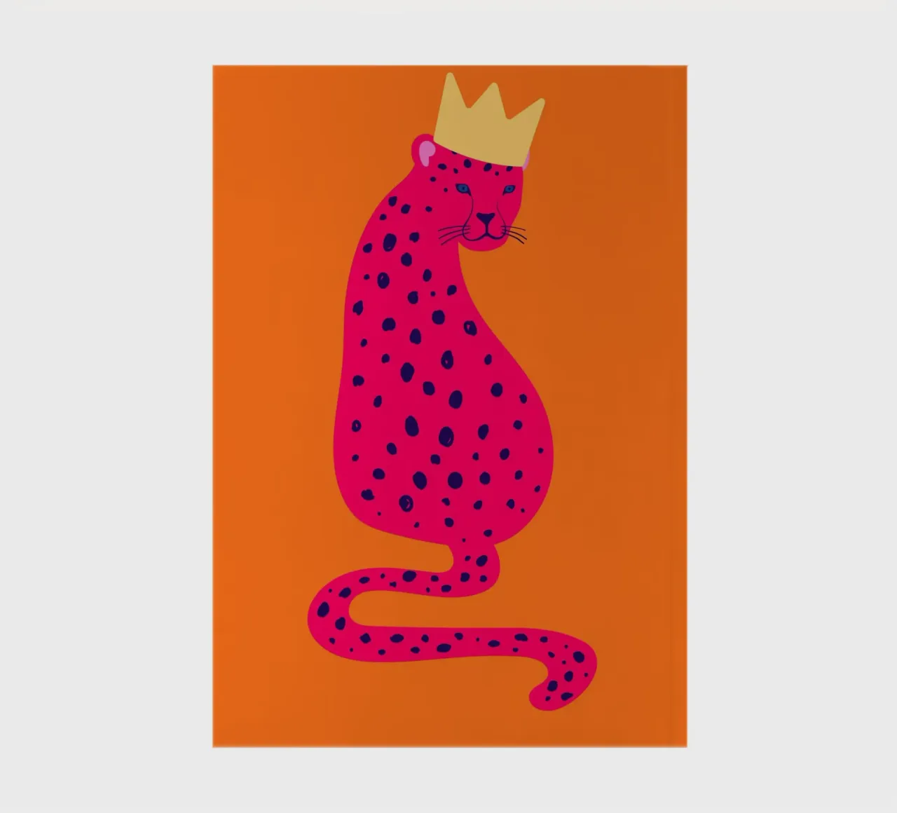 Ghepardo rosa regale con corona - Pop Art Wildness diario da homdeco