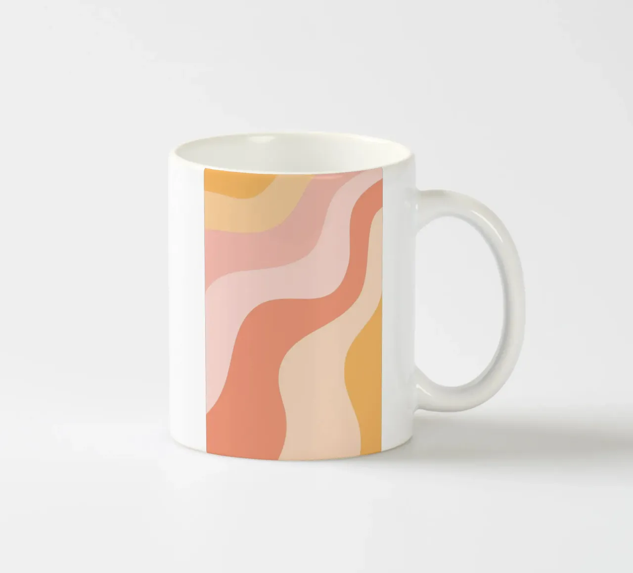 Warme Draaikolken Abstract - Perzik & Roze Golvende Esthetiek keramische mok van homdeco