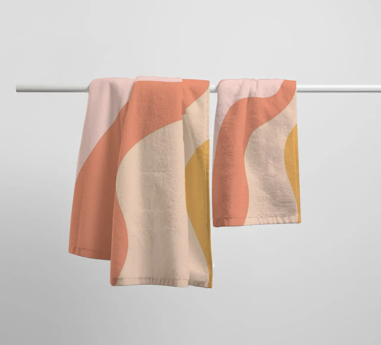 Warm Swirls Abstrakt - Pfirsich & Rosa Wavy Ästhetik Handtuch von homdeco