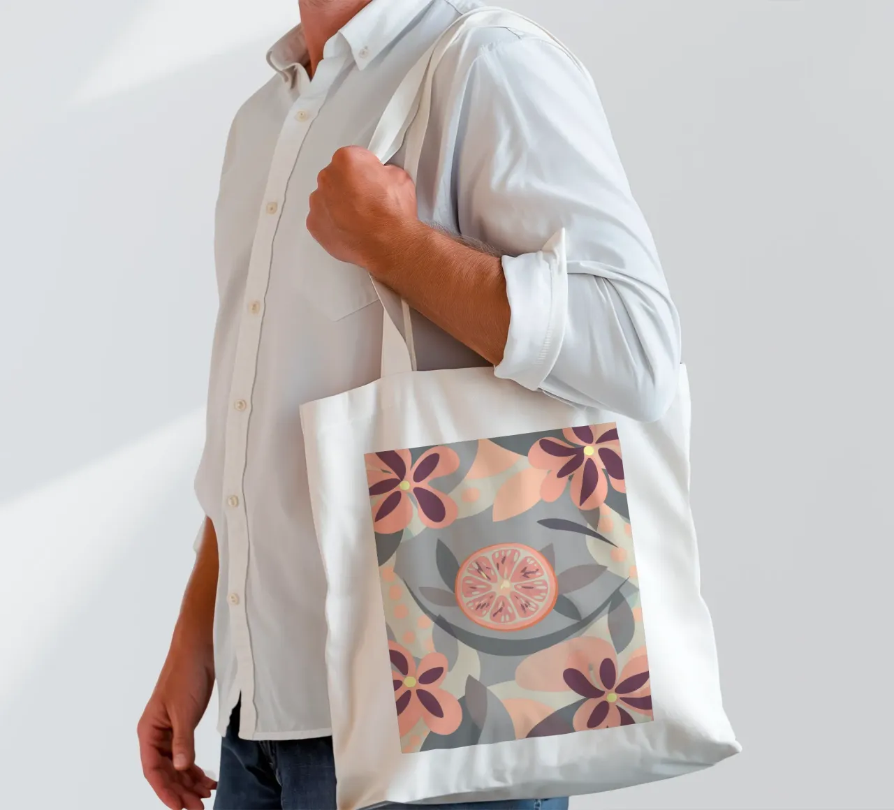 Frutti e fiori di limone borsa in juta da HAPPY SHOP