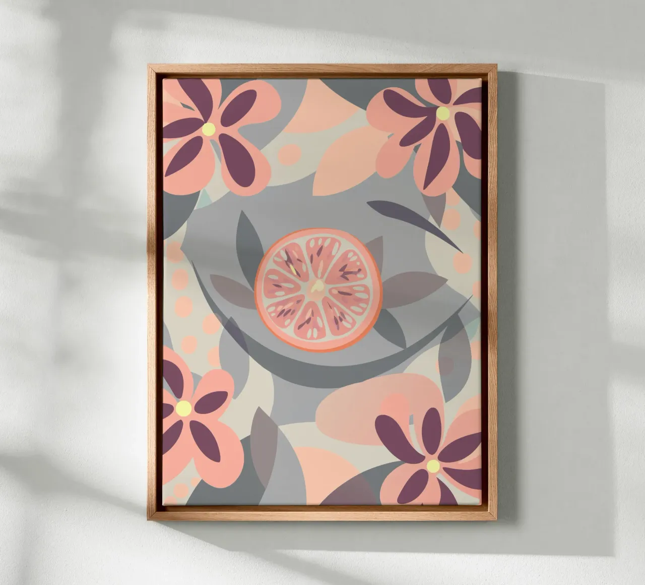 Citroenfruit en -bloemen canvas met Baklijst van HAPPY SHOP