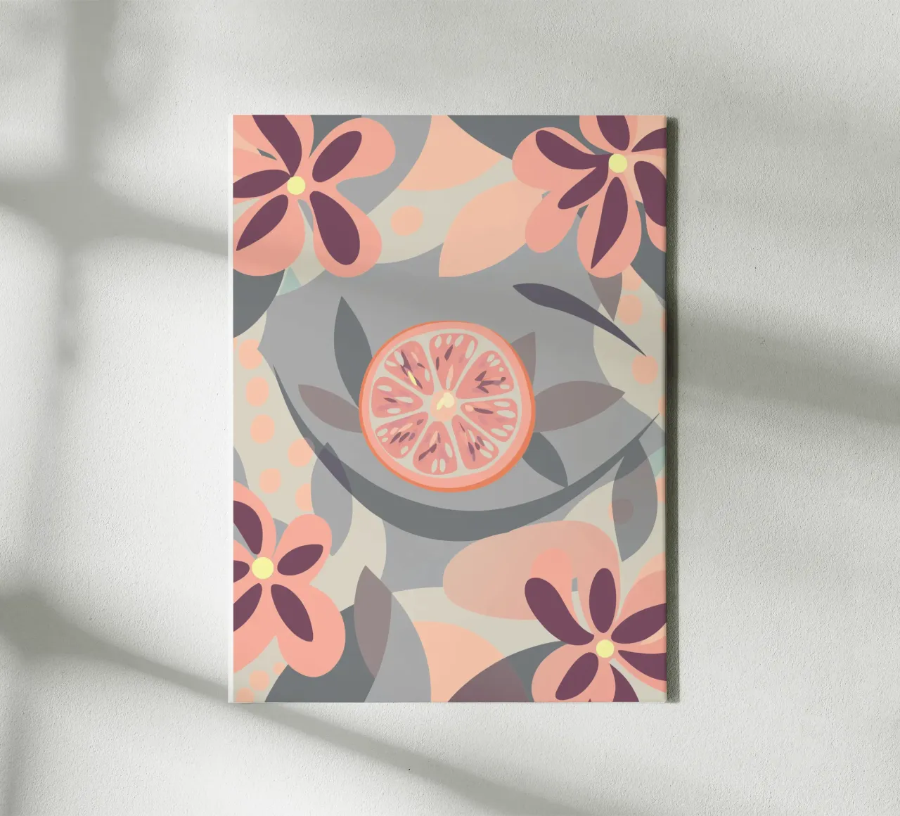 Citroenfruit en -bloemen canvas met Baklijst van HAPPY SHOP