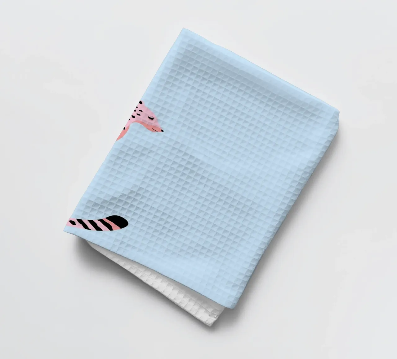 Ghepardo maculato rosa - Arte minimalista blu pastello canovaccio da cucina da homdeco