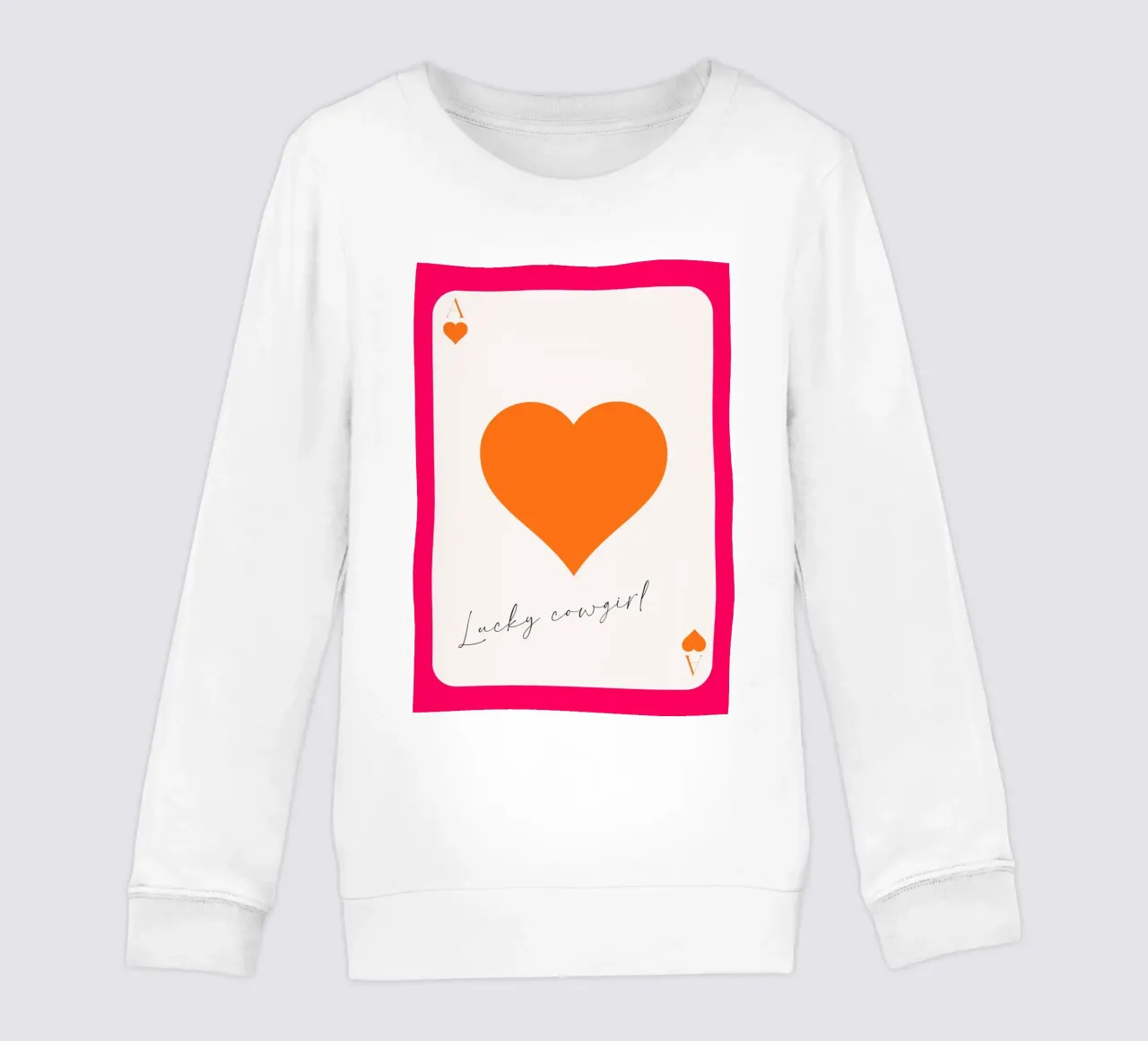 "Lucky Cowgirl" Ace of Hearts - Pop Art Western Chic kids sweatshirt by homdeco