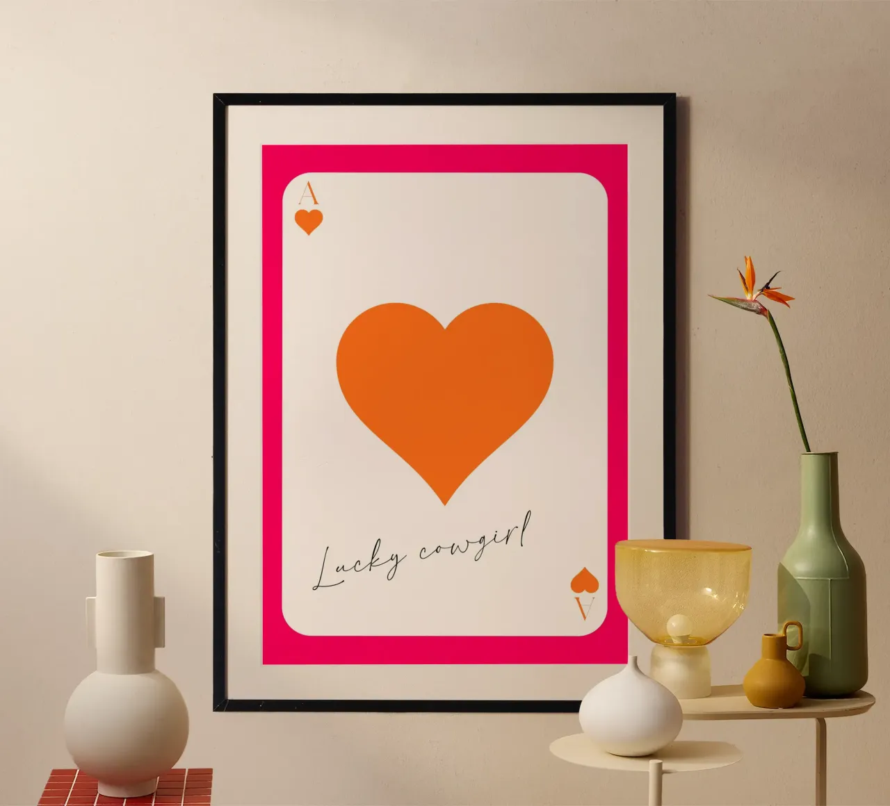 "Lucky Cowgirl" Ace of Hearts - Pop Art Western Chic hahnemühle by homdeco