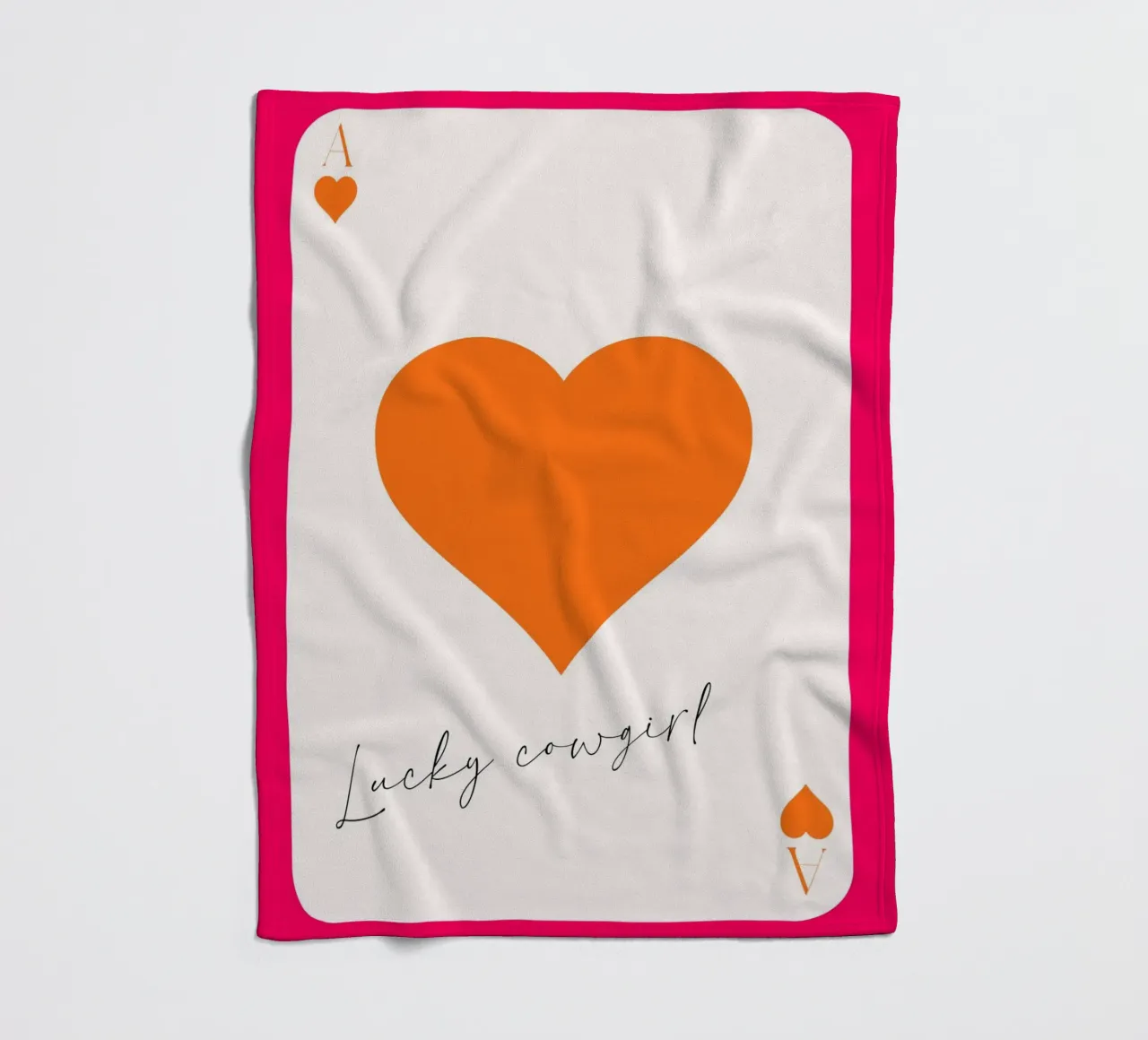 "Lucky Cowgirl" Ace of Hearts - Pop Art Western Chic fleece blanket by homdeco