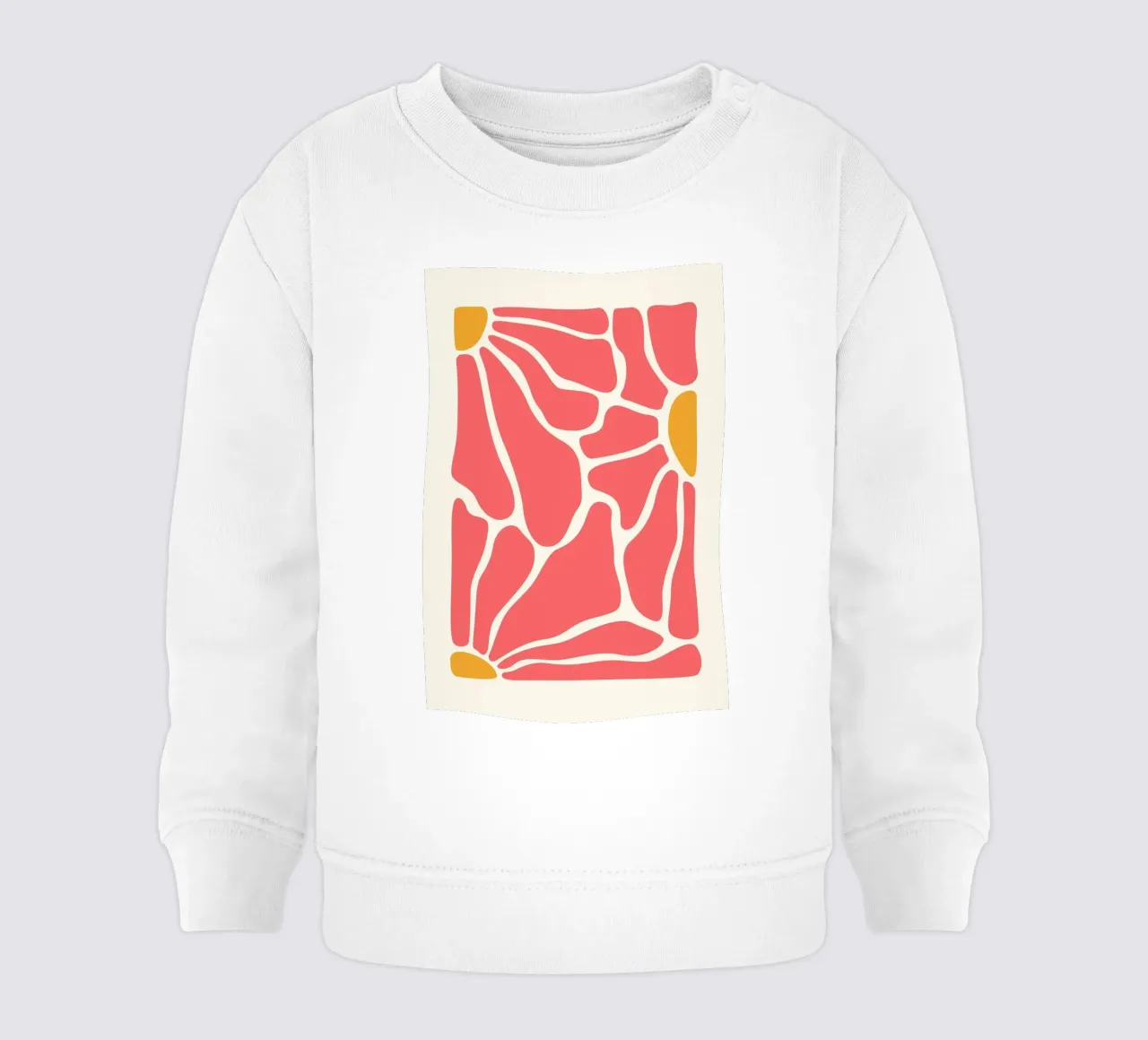 Abstract Petal Mosaic - Pink & Ochre Botanical Art baby sweatshirt by homdeco