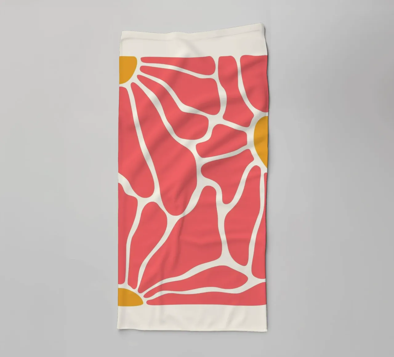 Abstract Petal Mosaic - Pink & Ochre Botanical Art towel by homdeco