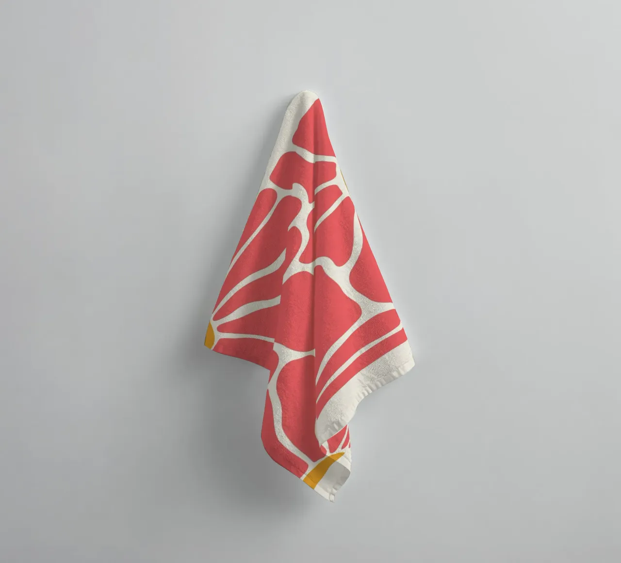 Abstract Petal Mosaic - Pink & Ochre Botanical Art towel by homdeco