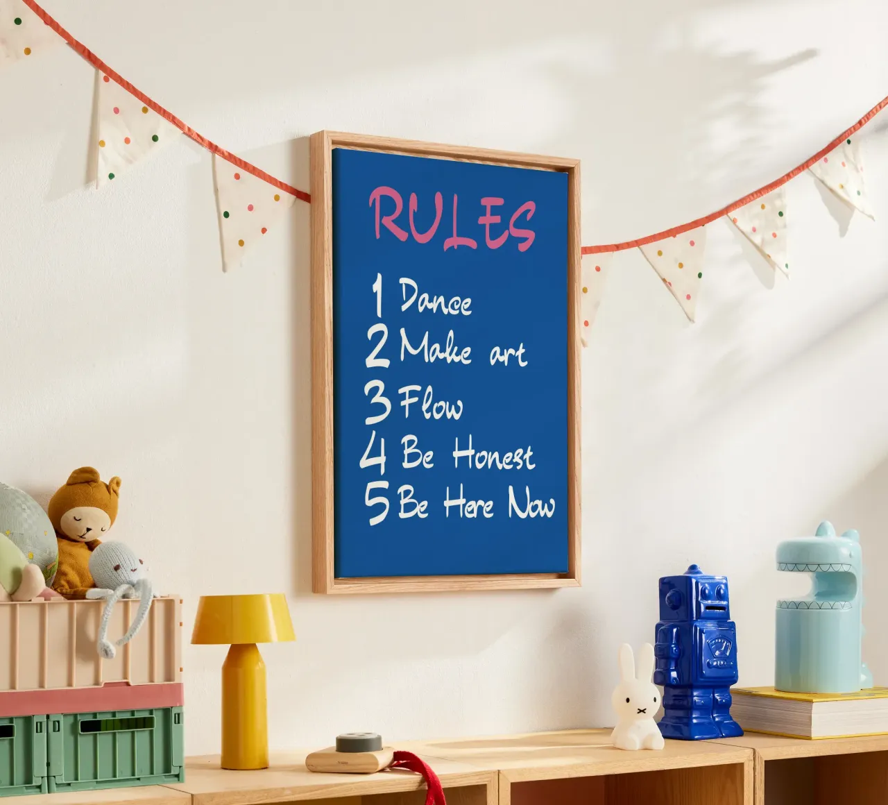 Life Rules - Dance, Create, Flow, Be Here Now Art canvas with Floater frame by homdeco
