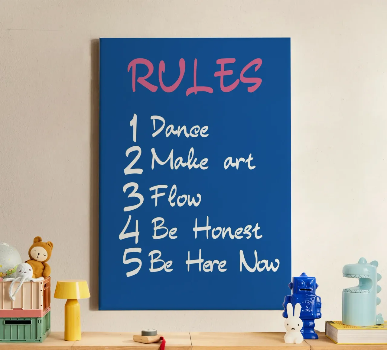 Life Rules - Dance, Create, Flow, Be Here Now Art canvas with Floater frame by homdeco