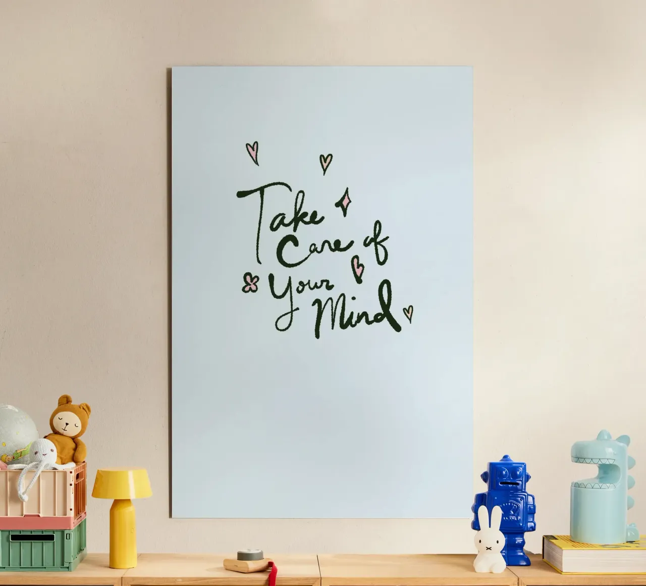 "Take Care of Your Mind" - Mental Health Art Print forex plate by homdeco
