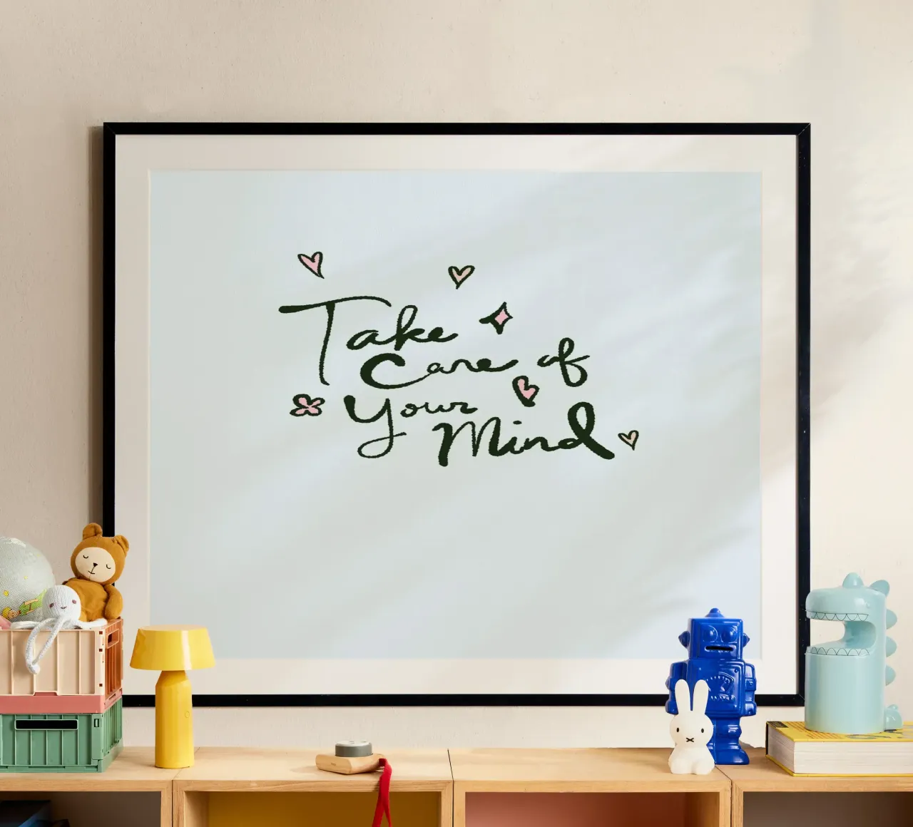 "Take Care of Your Mind" - Mental Health Art Print poster by homdeco