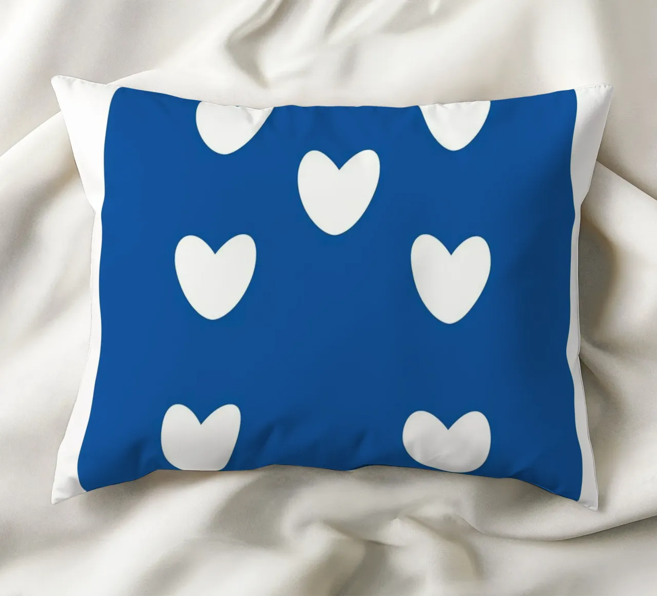 Lucky You 7 of Hearts - Blue & Pink Pop Art Card decorative cushion by homdeco