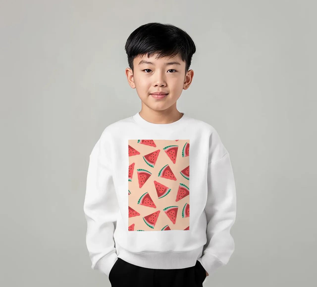 Modello di fetta d'anguria - Stampa pop art estiva felpa bambino da homdeco
