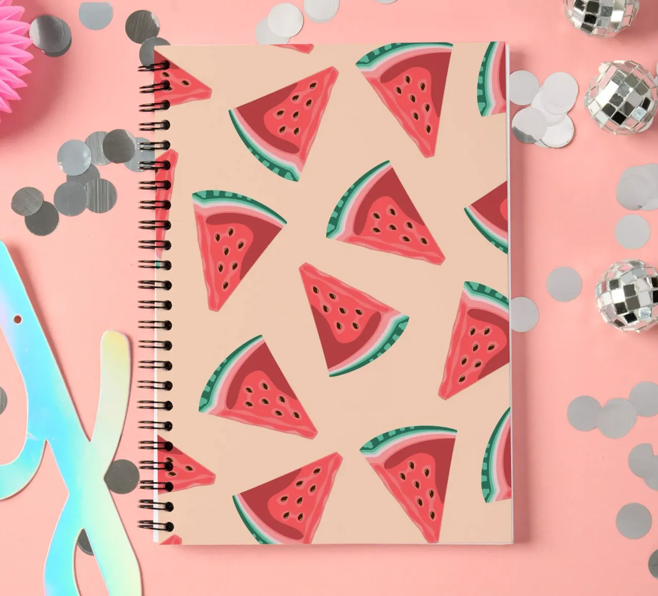 Watermelon Slice Pattern - Summer Pop Art Print spiral notebook by homdeco