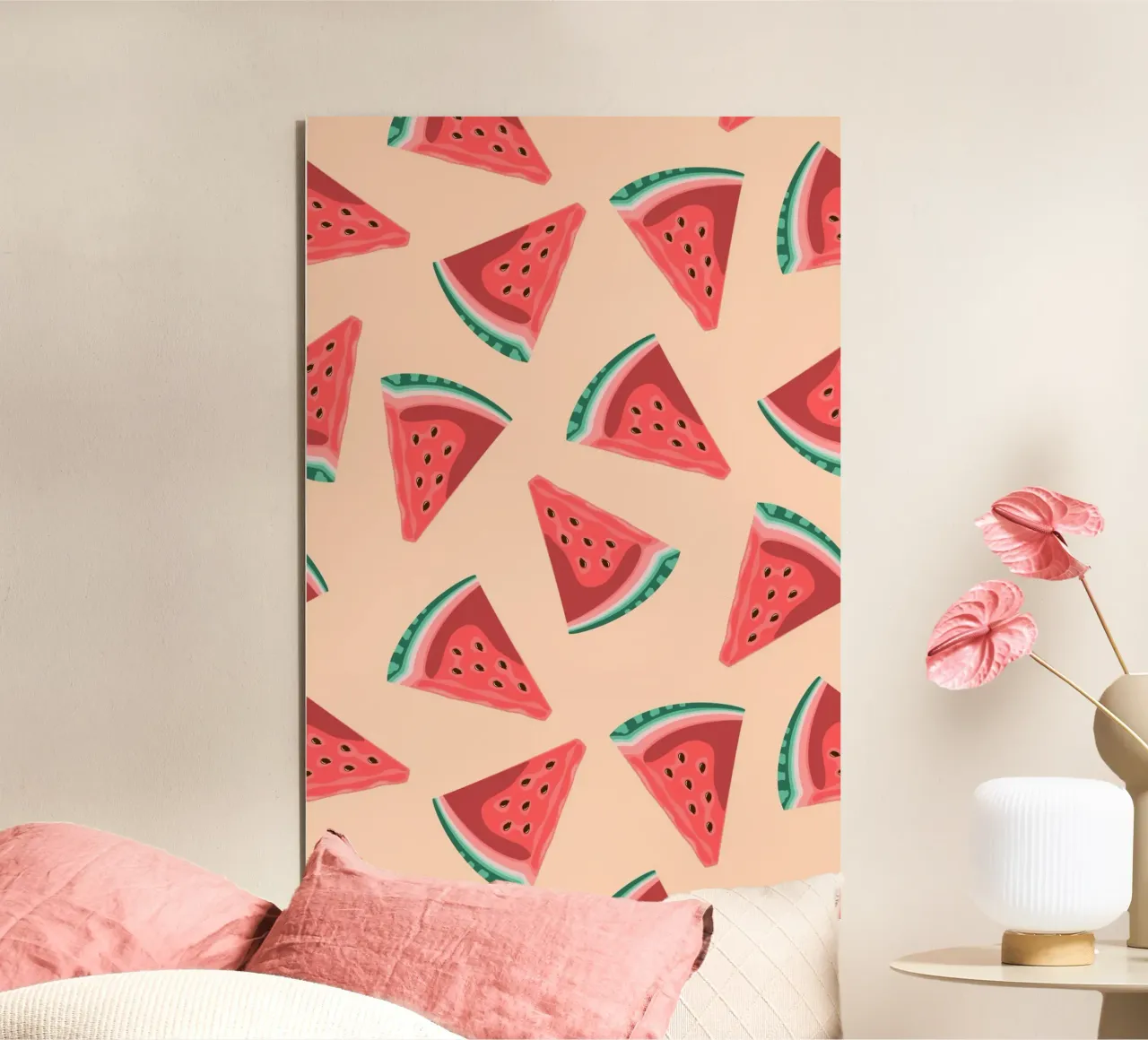 Het Patroon van de Watermeloenplak - Zomer Pop Art Print forex-plaat van homdeco