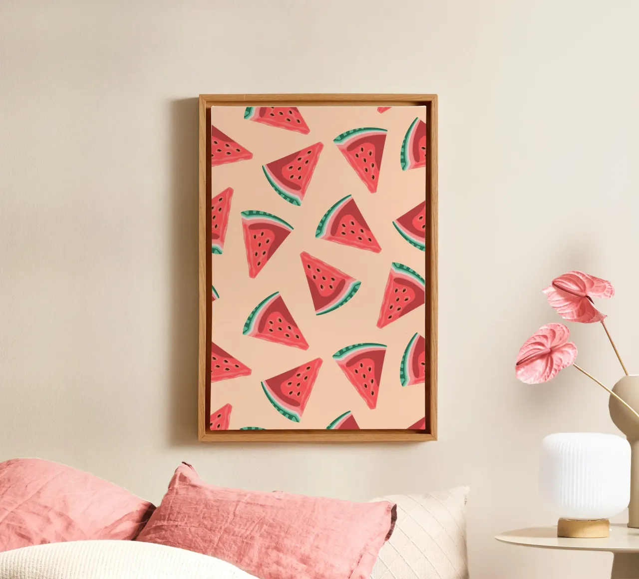 Watermelon Slice Pattern - Summer Pop Art Print canvas by homdeco