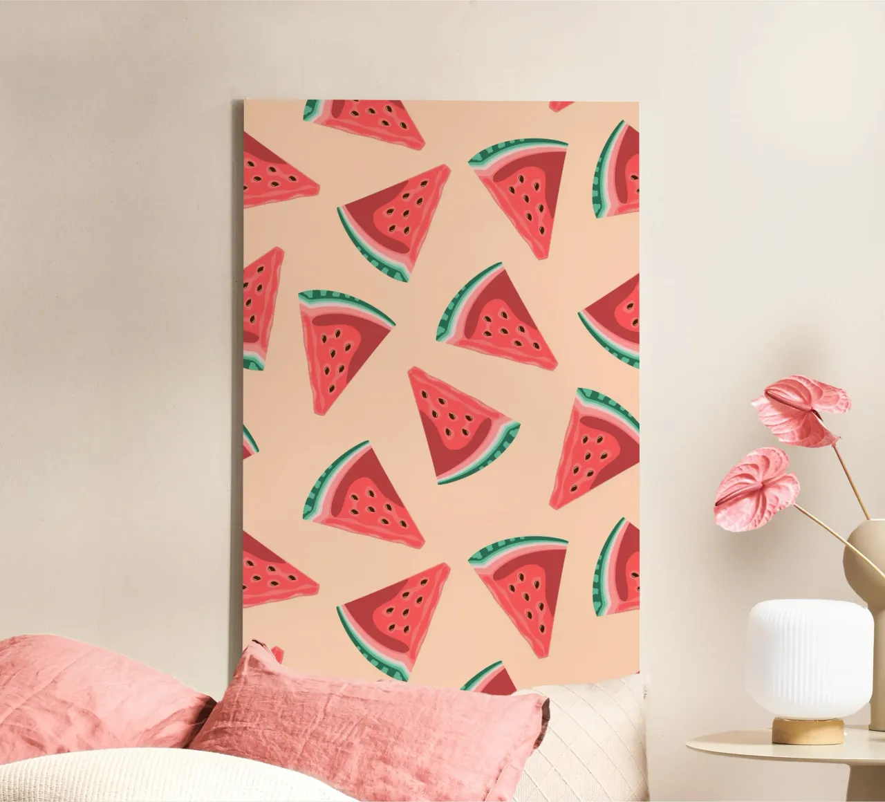 Watermelon Slice Pattern - Summer Pop Art Print canvas by homdeco