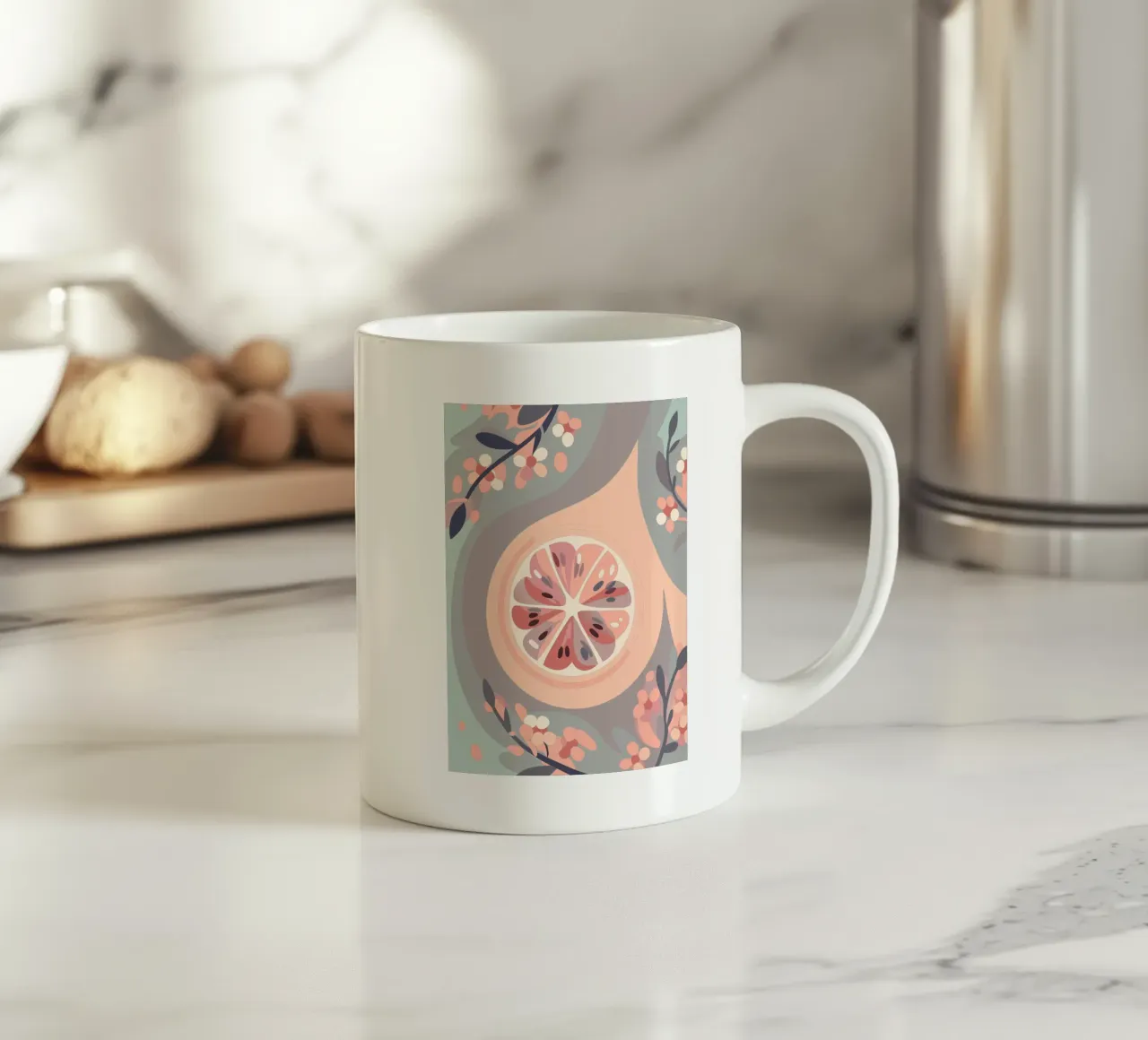 Frutti e fiori di limone tazza in ceramica da HAPPY SHOP