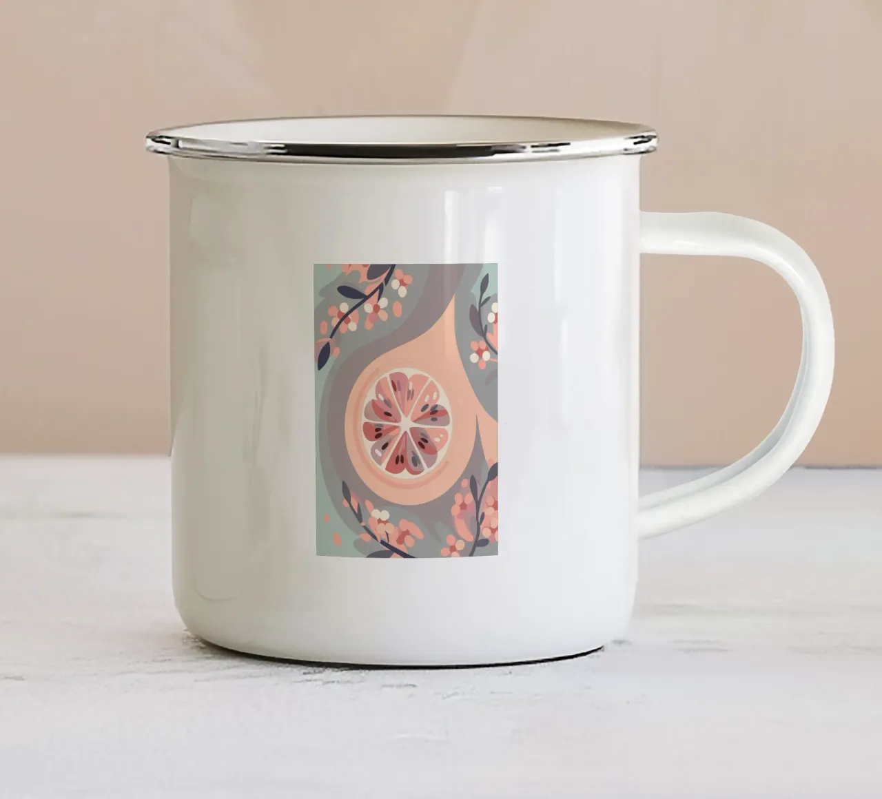 Frutti e fiori di limone tazza in smalto da HAPPY SHOP