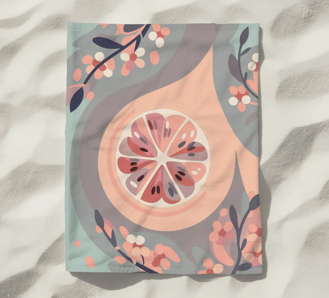 Frutti e fiori di limone telo mare da HAPPY SHOP