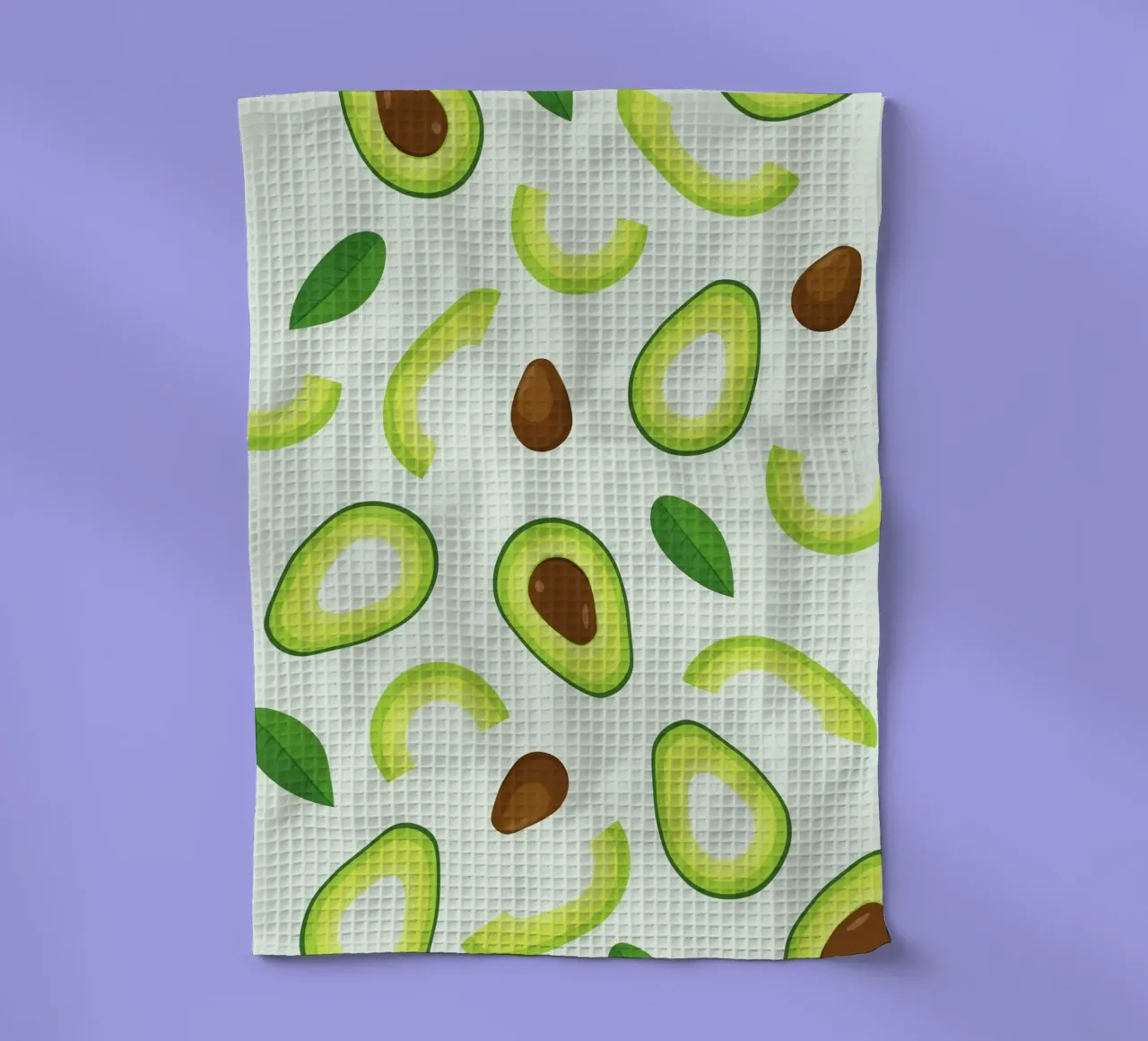 Avocado Love Pattern - Green Kitchen Aesthetic Print tea towel by homdeco