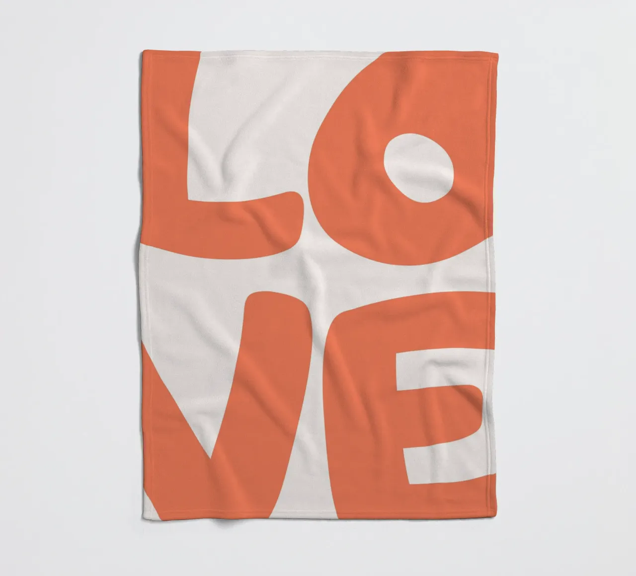 Modern LOVE Orange - Abstract Typography Art fleece blanket by homdeco