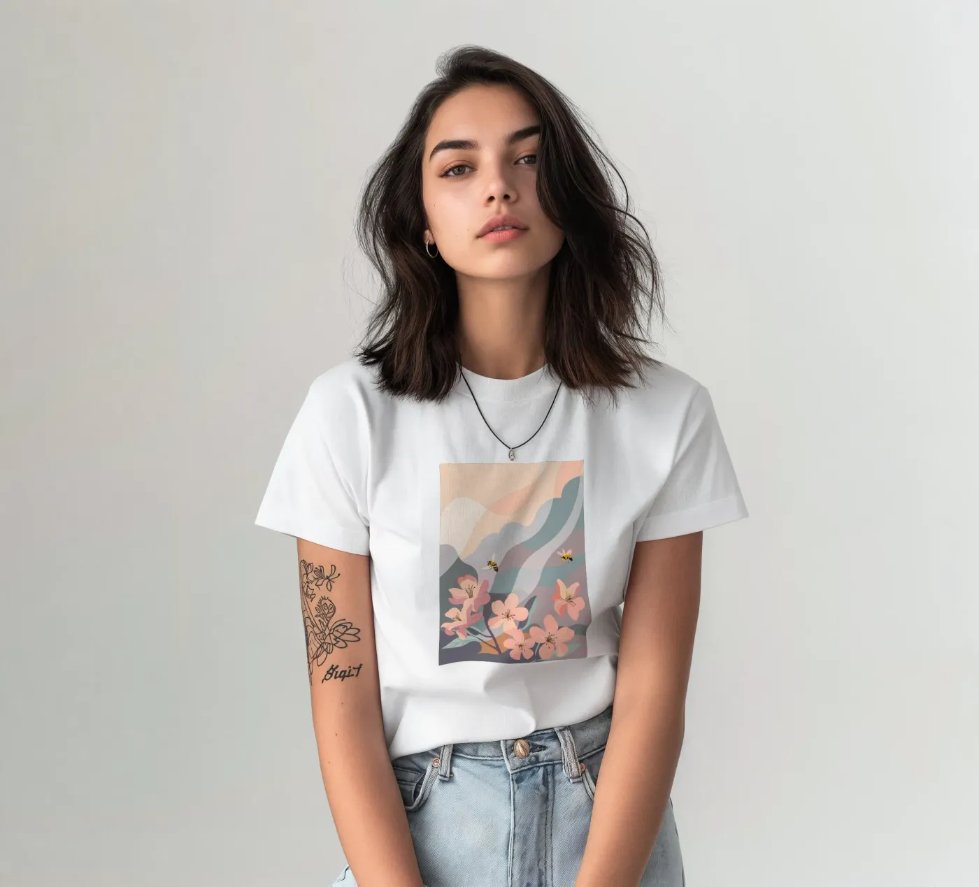 Fiori e api t-shirt da HAPPY SHOP