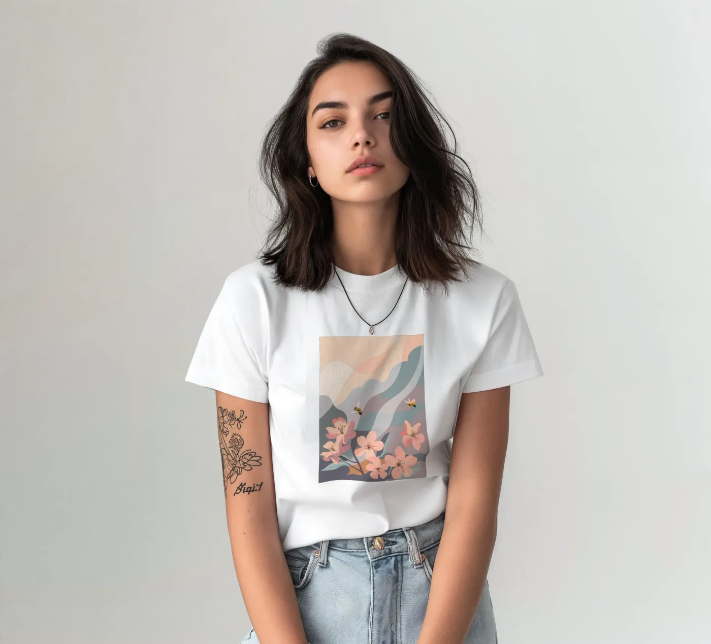 Fiori e api t-shirt da HAPPY SHOP