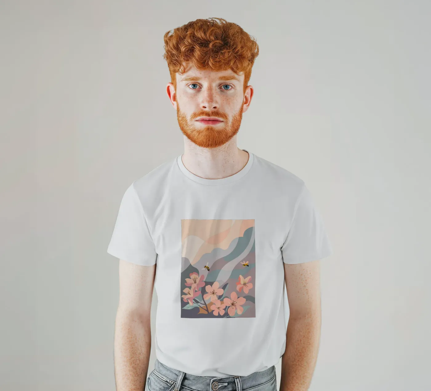 Fiori e api t-shirt da HAPPY SHOP