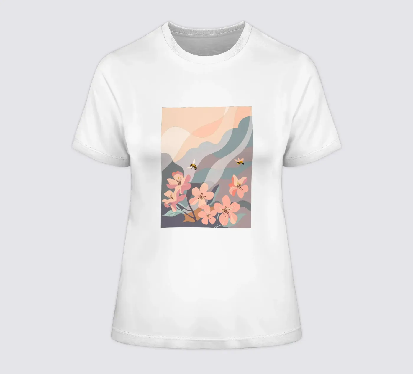 Fiori e api t-shirt da donna da HAPPY SHOP