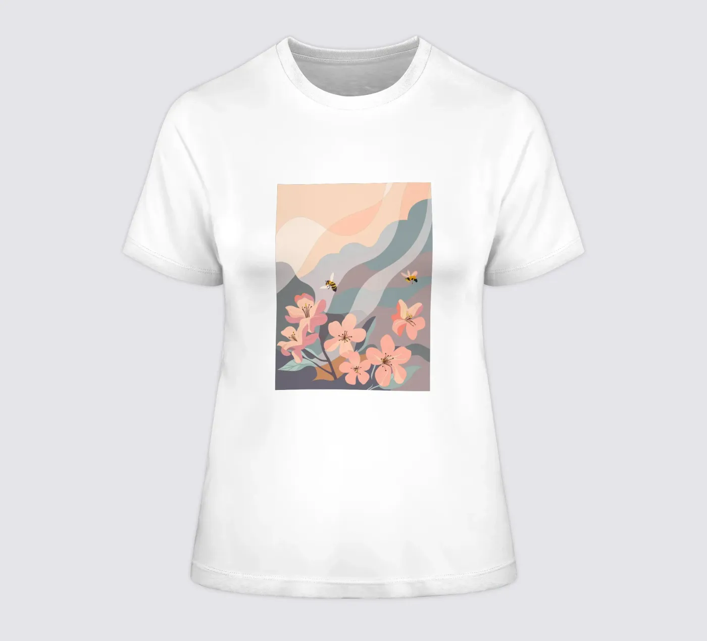Fiori e api t-shirt da donna da HAPPY SHOP