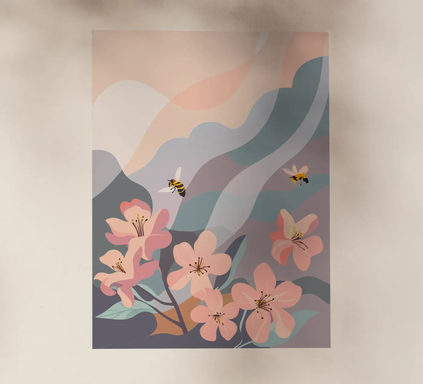 Flowers and Bees backlit film by HAPPY SHOP