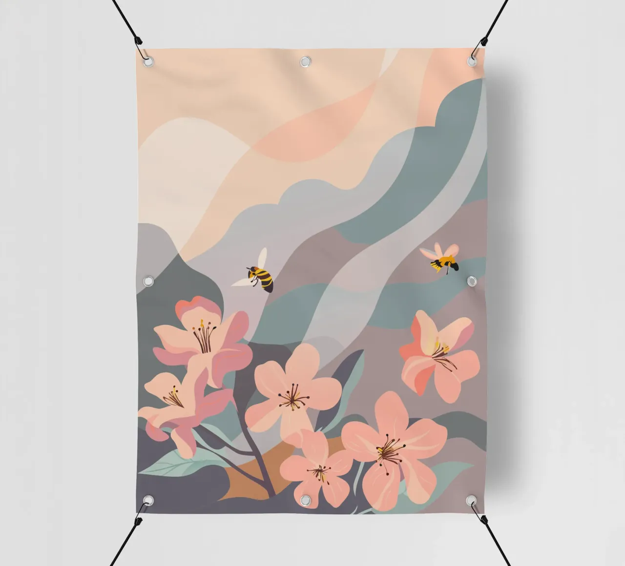 Fiori e api telo in pvc da HAPPY SHOP