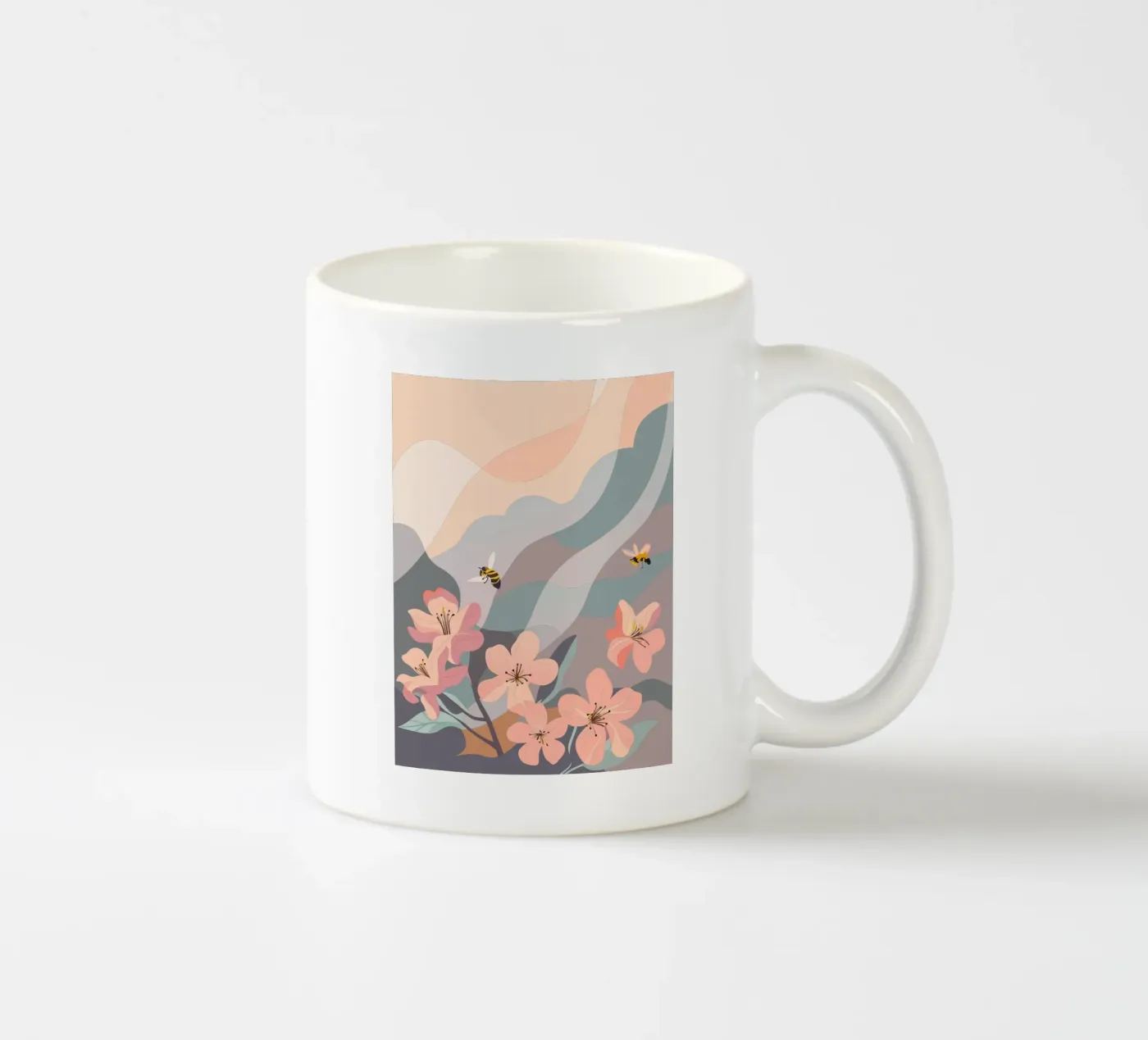 Fiori e api tazza in ceramica da HAPPY SHOP