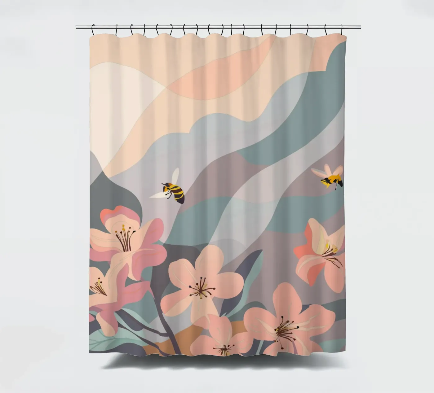 Fiori e api tenda da doccia da HAPPY SHOP