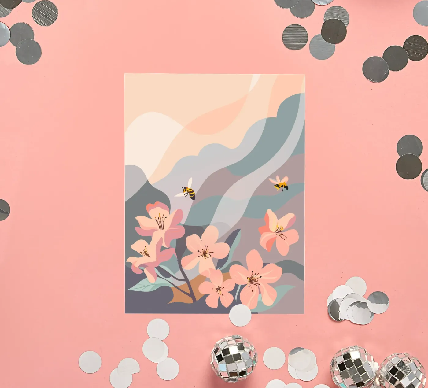 Fiori e api adesivo da HAPPY SHOP