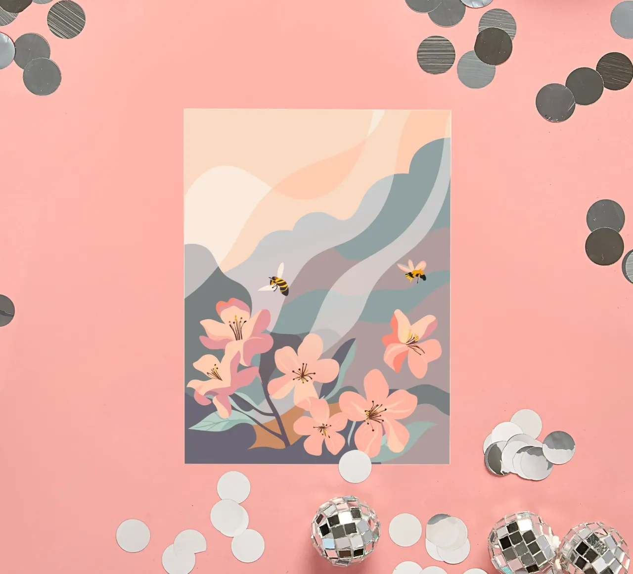 Fiori e api adesivo da HAPPY SHOP